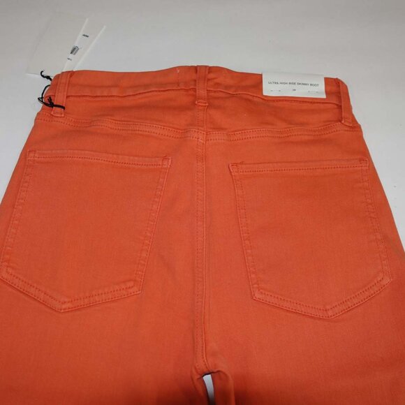 7 For All Mankind Women's Ultra High Rise Skinny Boot Jeans Size 28 NWT Orange - Picture 11 of 12